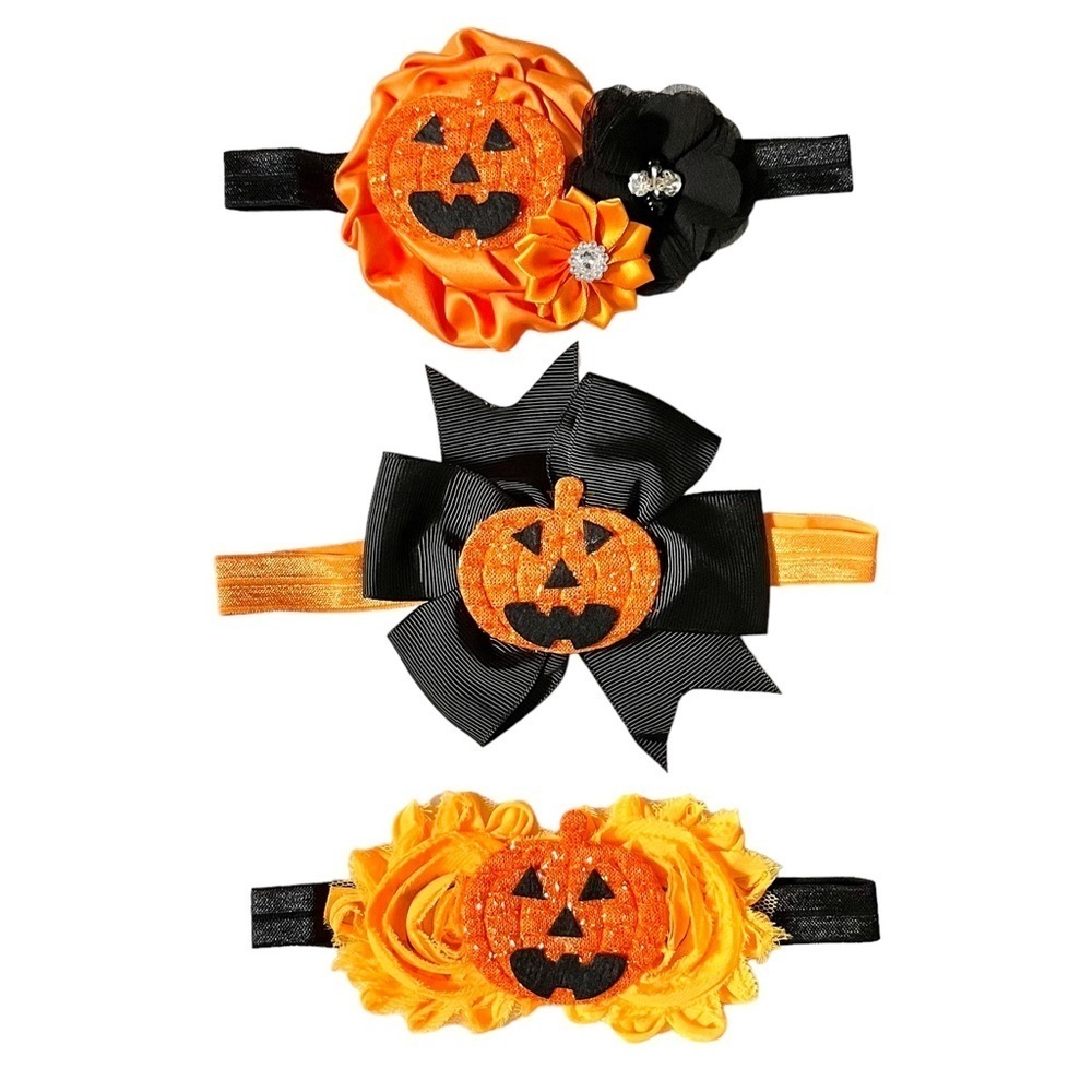 Halloween Headbands Set of 3 Orange/Black